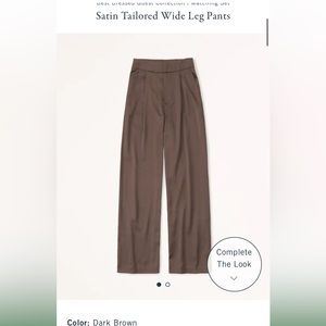 A&F Satin Tailored Wide Leg Pant